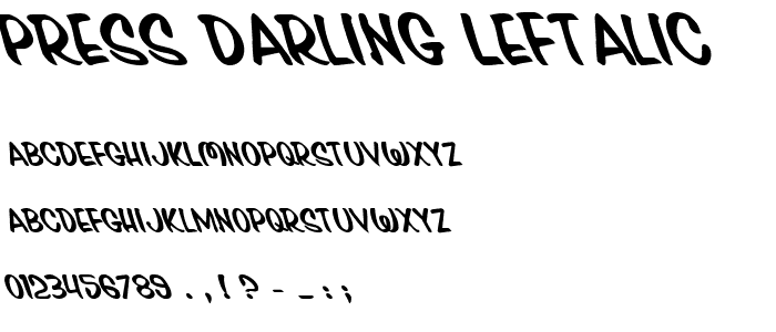 Press Darling Leftalic font
